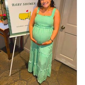 Size L Green Gingham Dress